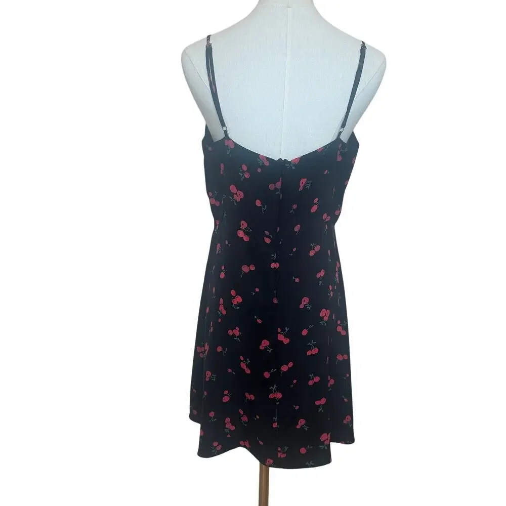 HVN Black Cherry Silk Mini Slip Dress SIZE 12 Grunge Rockabilly Designer $400 - Picture 11 of 12